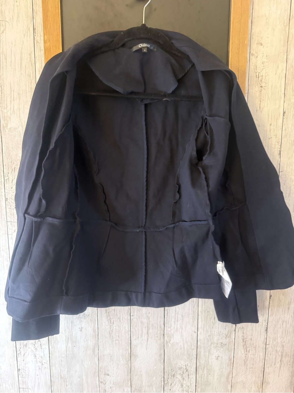 Quince Ultra-Stretch Ponte Stand Collar Blazer Navy Outerwear S - Picture 5 of 6